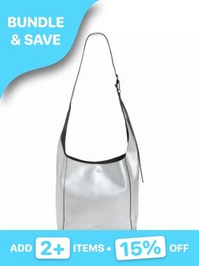 rag & bone Silver Metallic Leather Small Belize Shopper Bag